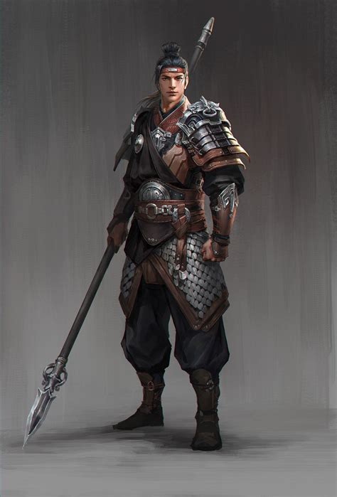 Artstation 军装 Hongyu Wang Chinese Warrior Fantasy Character