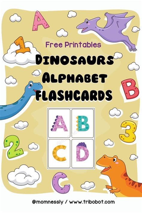 Free Printable Dinosaur Alphabet Flashcards Tribobot X Mom Nessly