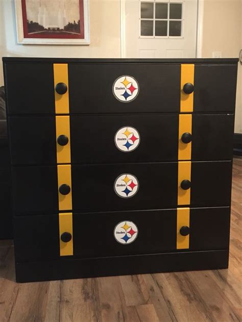For small rooms, a day bed does double duty as a lounger and bed. Pittsburgh steelers dresser | Steelers bedroom, Steelers ...