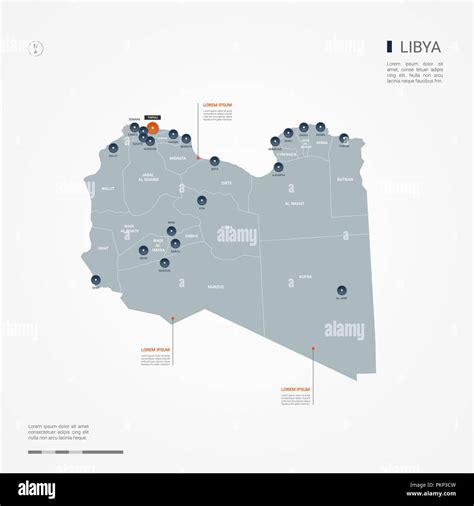 Libya Map With Borders Cities Capital And Administrative Divisions