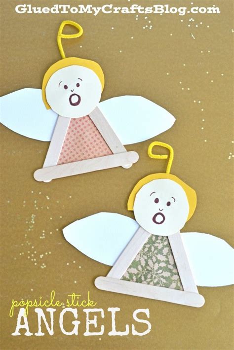 Popsicle Stick Angels Christmas Kid Craft Christmas Crafts For Kids