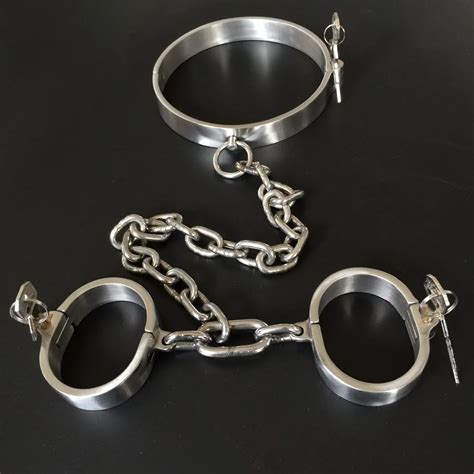 Aliexpress Buy 2pcs Set Bondage Collar Handcuffs For Sex Steel