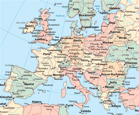Nerdy Printable Map Of Europe With Cities Derrick Website Adams