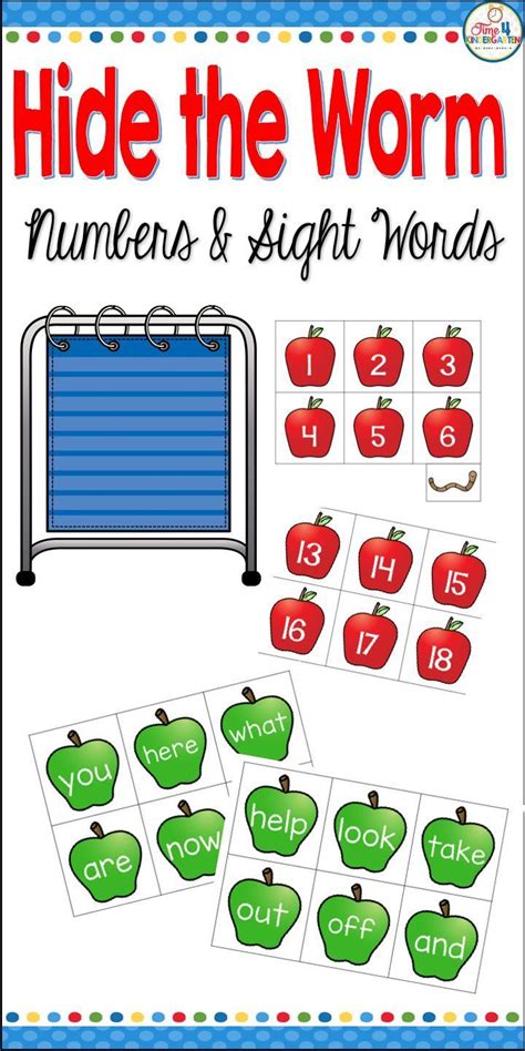 Apple Hide And Seek Number Recognition And Sight Word Game Teaching
