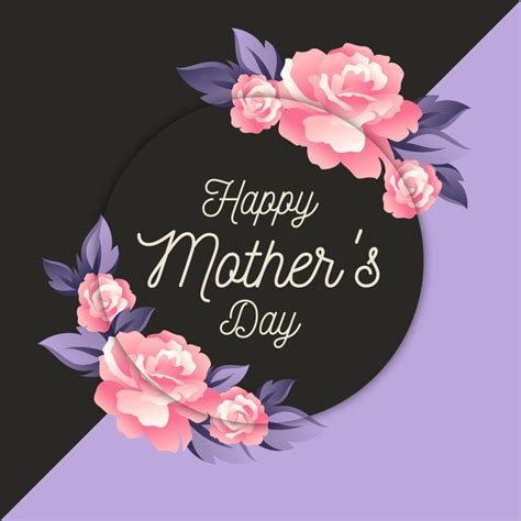 Happy Mothers Day Floral Design Free Vector