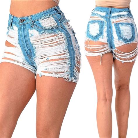 Brand New Womens High Waist Super Shredded Distressed Ripped Jean