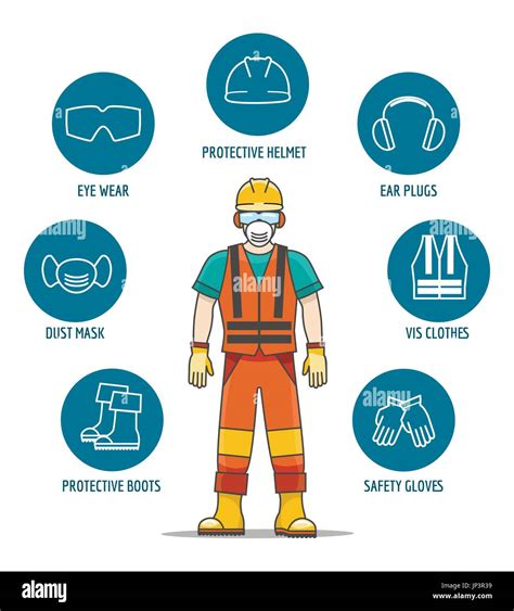 Protective And Safety Equipment Or Ppe Vector Illustration Helmet And