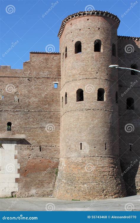 Bastion In Surrounding Walls Of Rome Stock Photo Image Of Italian