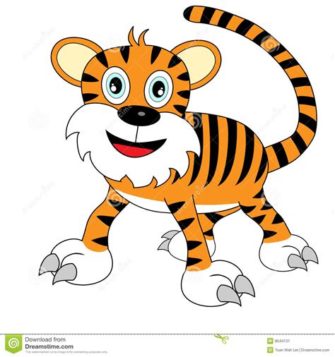 Cute Happy Looking Cartoon Tiger Stock Vector