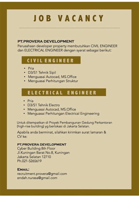 Career growth with the company's expansion plans. Lowongan Pekerjaan - Fakultas Teknik Universitas Indonesia