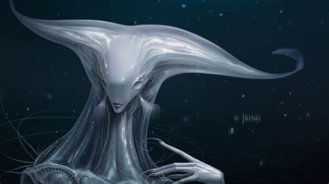 The Abyss By Jxing Illustration 2d Cgsociety Alien Pictures