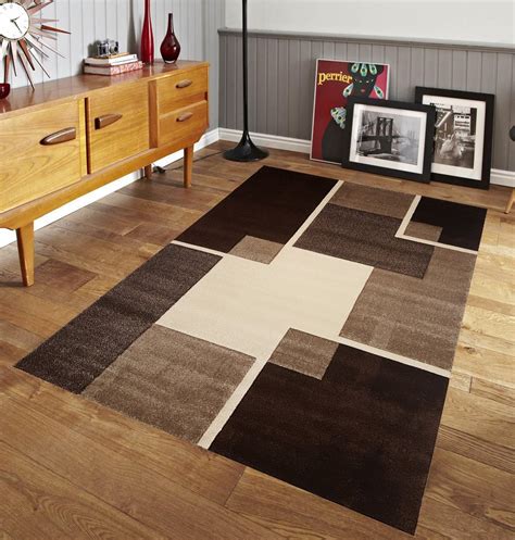 Renzo Collection Center Stage Design Area Rug Brown 5x7