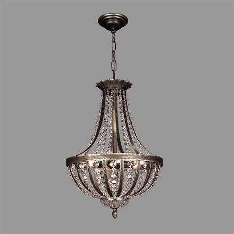 A beautiful crystal chandelier can quite literally take your breath away. Classic Lighting 16-in W Terragona Roman Bronze Crystal Pendant Light with Crystal Shade at ...
