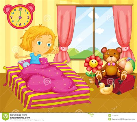 A Young Girl Waking Up Stock Vector Image Of Daytime 33316198