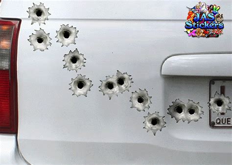 Fake Bullet Holes Small Funny Car Stickers Decal Bicycle Truck Etsy