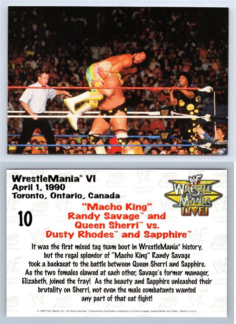 1999 WWF WrestleMania Live Photo Card Macho Man Randy Savage Vs Ricky