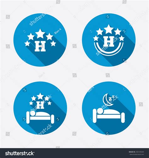 Five Stars Hotel Icons Travel Rest Stock Vector Royalty Free