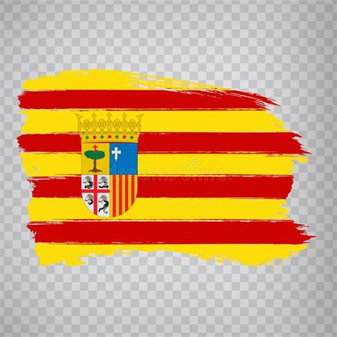 Flag Of Aragon Brush Strokes Flag Autonomous Community Aragon Of Spain