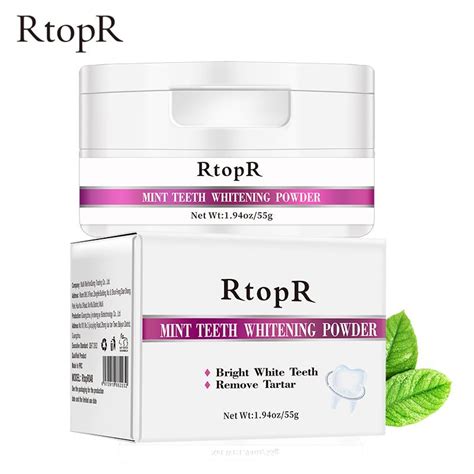 Rtopr Teeth Whitening Powder Gentle Activated Mint Extract Teeth