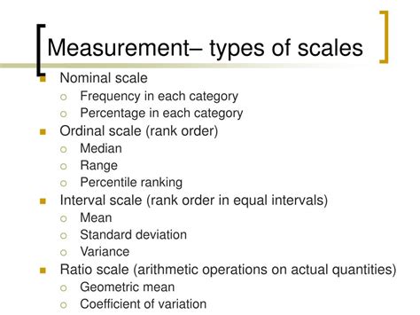 Different Types Of Measurement Scales
