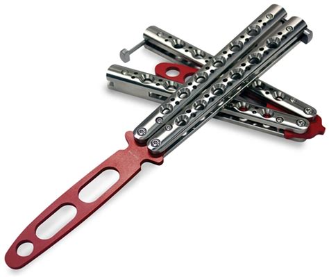 Benchmade 62t Stainless Balisong Butterfly Knife Red Trainer Blade