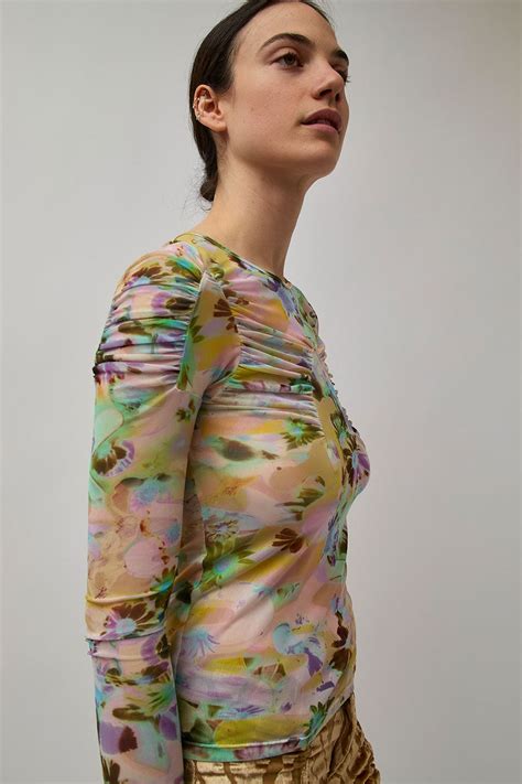 Collina Strada Arc Long Sleeve Top In Flower Puzzle