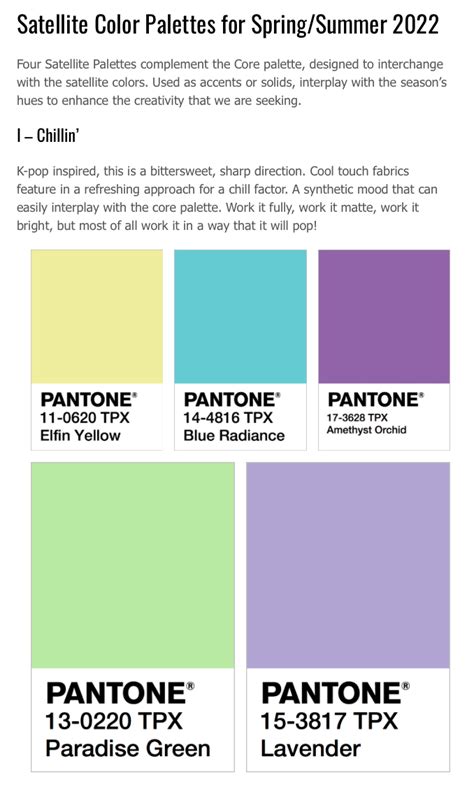 Pantone Color Palette 2022