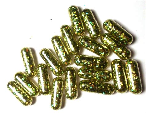 Gold Glitter Pills Glitter Pill 10 Gold Pills Holographic