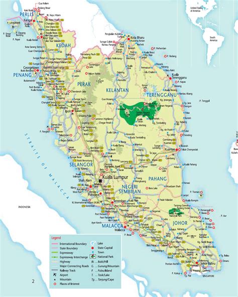 Detailed Road Map Of West Malaysia West Malaysia Detailed Road Map