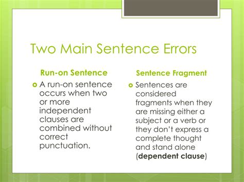 PPT Sentence Errors How To Fix Them PowerPoint Presentation ID