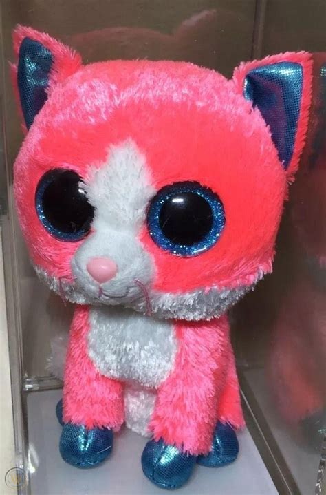 Authenticated Prototype Ty Beanie Boo Neon Pink Cat W Sparkly Eyes