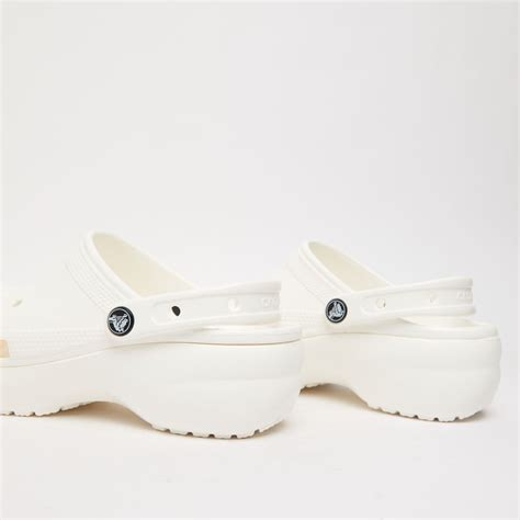 Womens White Crocs Classic Platform Sandals Schuh