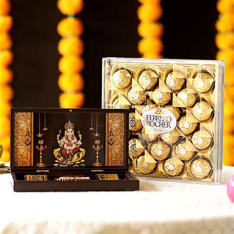 Buysend Lord Ganesha Pooja Box And Ferrero Rocher Online Ferns N Petals