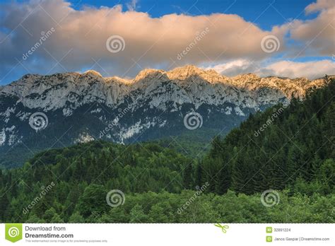 Colorful Clouds And Sunset In Mountainspiatra Craiului