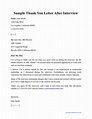 Sample Thank You Letter After Interview Download Printable PDF ...