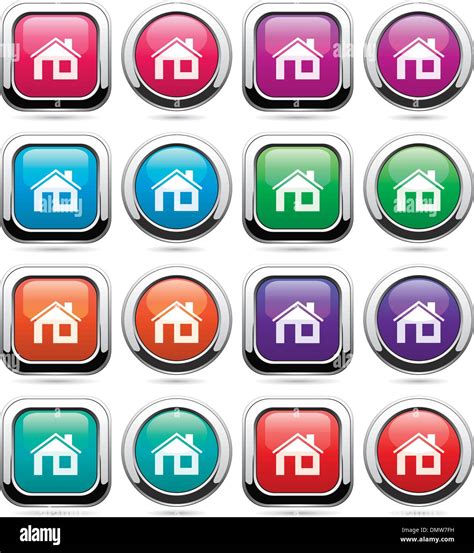 Vector Set Of Home Buttons Stock Vector Image And Art Alamy