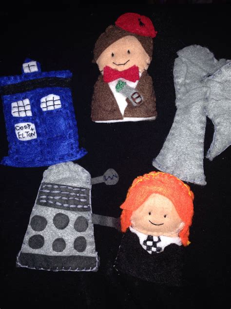 Home Made Felt Finger Puppets Doctor Who Weeping Angel