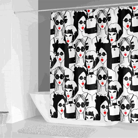 Nude Sexy Woman Shower Curtain Figure Pose Bathroom Shower Curtain With