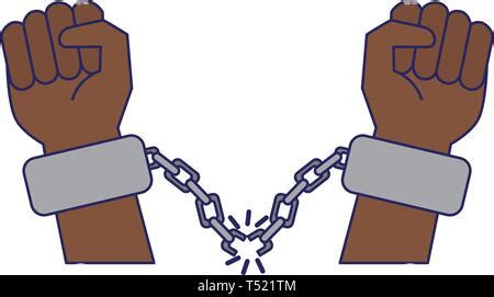 Manos Negras Con Cadenas Cartoon Imagen Vector De Stock Alamy