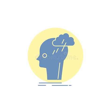 Brainstorm Creative Head Idea Thinking Glyph Icon Stock Vector