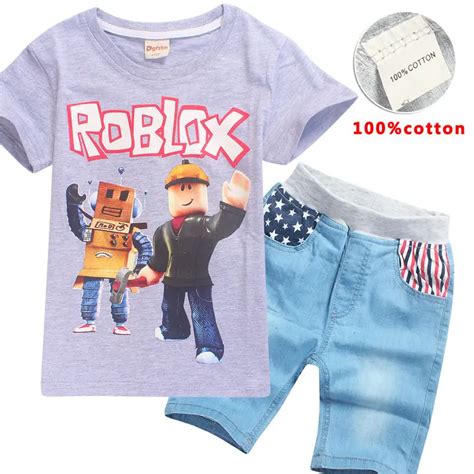 2018 Summer Roblox Baby Tops Childrens Cotton Clothes Childrens Short