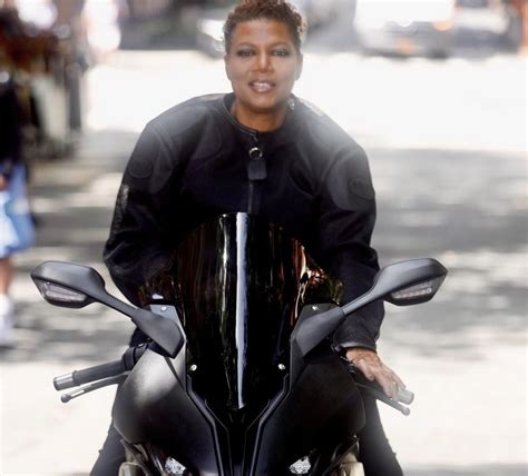 Cbss The Equalizer Star Queen Latifah Poses On Motorcycle For Season