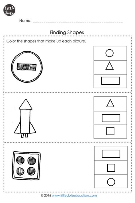 Pre K Math Shapes Worksheets And Activities