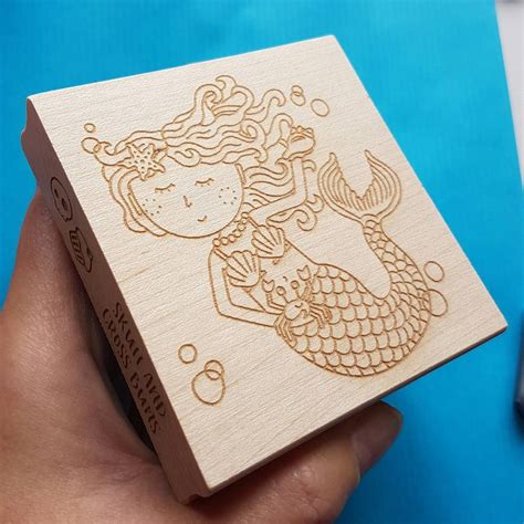 Colouring In Mermaid Rubber Stamp By Skull And Cross Buns Rubber Stamps