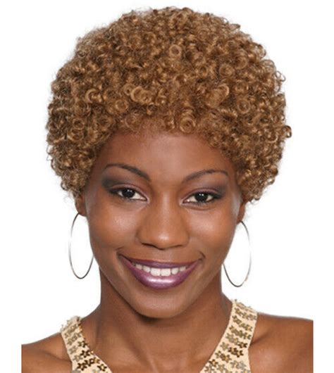 Fashion Women Short Curly Small Afro Wig Auburn Hair Extensions Wigs