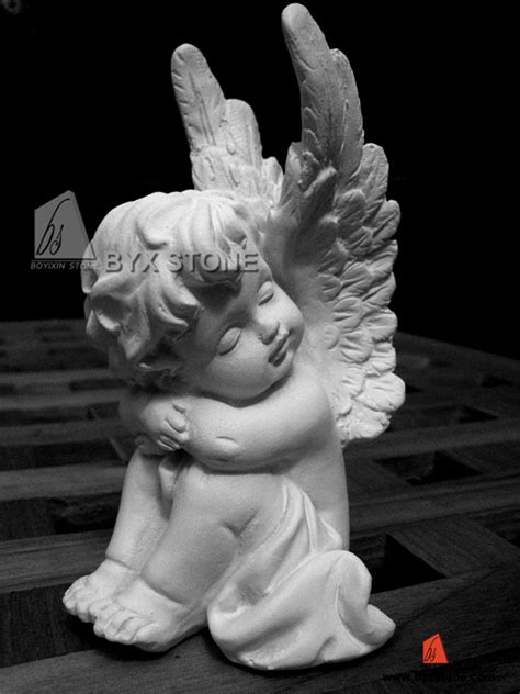 Human Sculptures Stone Carvings White Marble Stone Little Angel