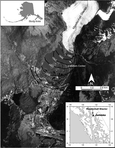 Location Map And Aerial Photo Of Mendenhall Glacier Several Post Lia