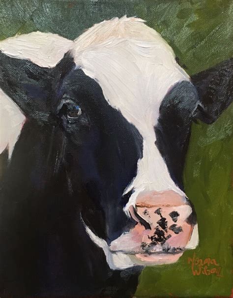 Norma Wilson Original Oil Cow Calf Cattle Portrait Farm Animal Painting