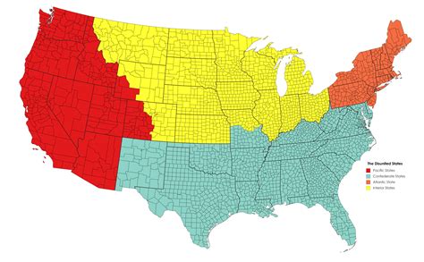 Disunited States Of America Map Peatix