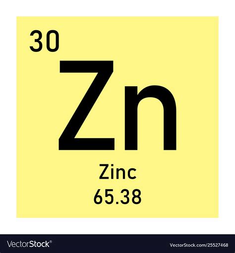 Zinc Chemical Element Royalty Free Vector Image